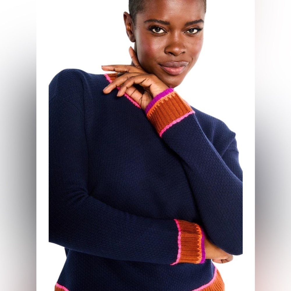 Lisa Todd Border Order Sweater - 100% Cotton - Size Small - Whipstitch Detail - Picture 9 of 9